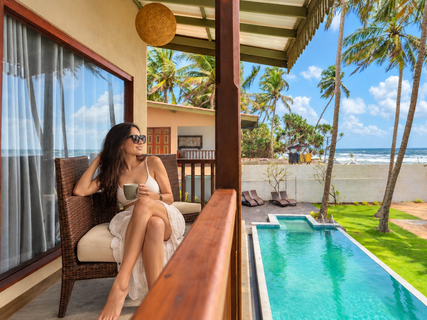 Private Furnished Balcony Overlooking the Ocean